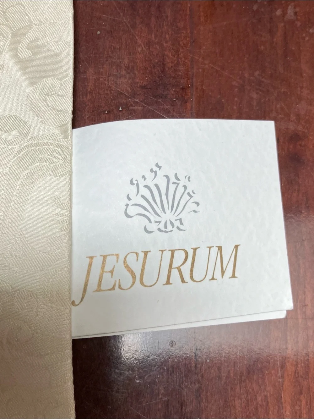 Jesurum Italian Cotton Cream Embroidered Napkins Damask (4) NEW Lace 14.5x18.5in - Picture 6 of 8